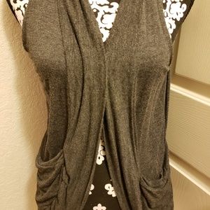 Womens Grey Vest Top with Pockets